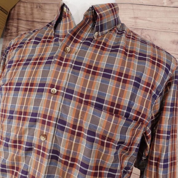 JOS A BANK TRAVELER'S COLLECTION PLAID BUTTON DOWN SHIRT MENS SIZE M MEDIUM - Picture 2 of 6